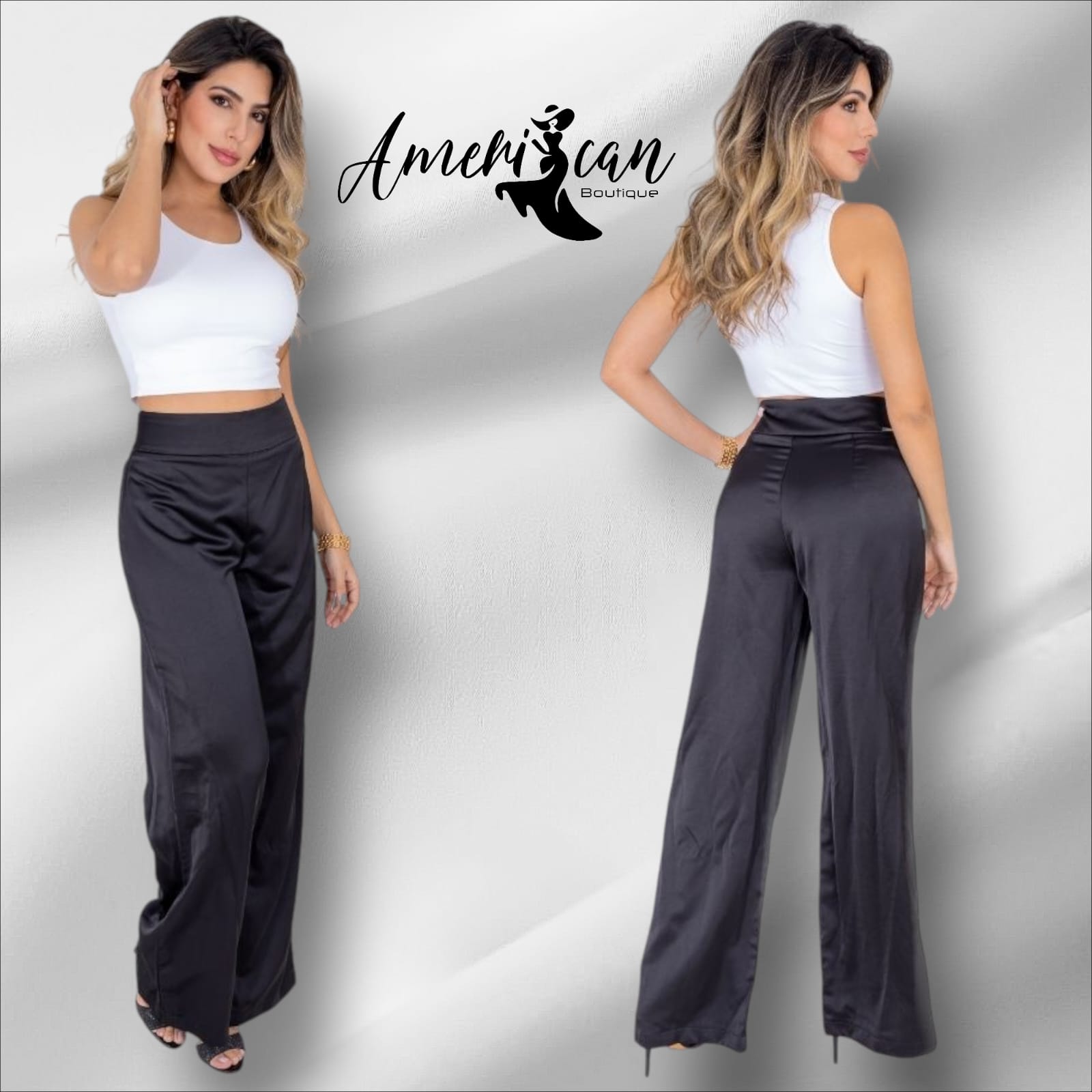 pantalon negro satin